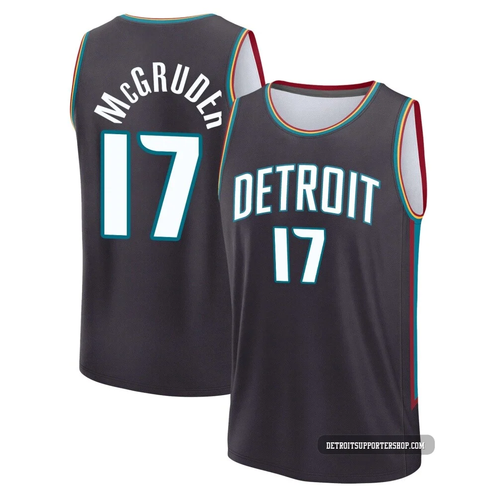 Rodney McGruder ＃17 Detroit Pistons Fast Break Charcoal City Edition Jersey - Youth 2025/26