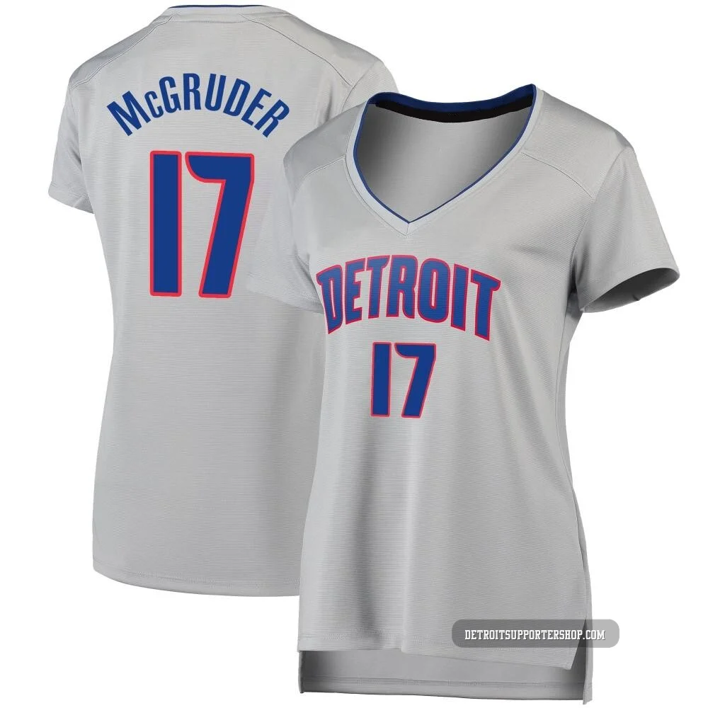 Rodney McGruder ＃17 Detroit Pistons Fast Break Silver Jersey - Statement Edition - Women's