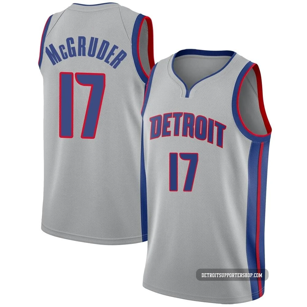 Rodney McGruder ＃17 Detroit Pistons Swingman Silver Jersey - Statement Edition - Youth